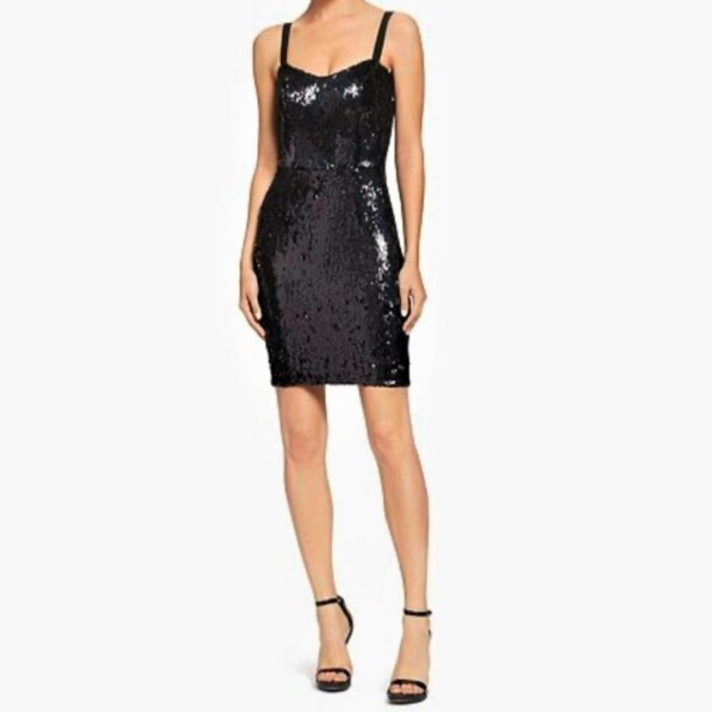 DRESS THE POPULATION Purl iridescent Sequin Cocktail Party Mini Dress